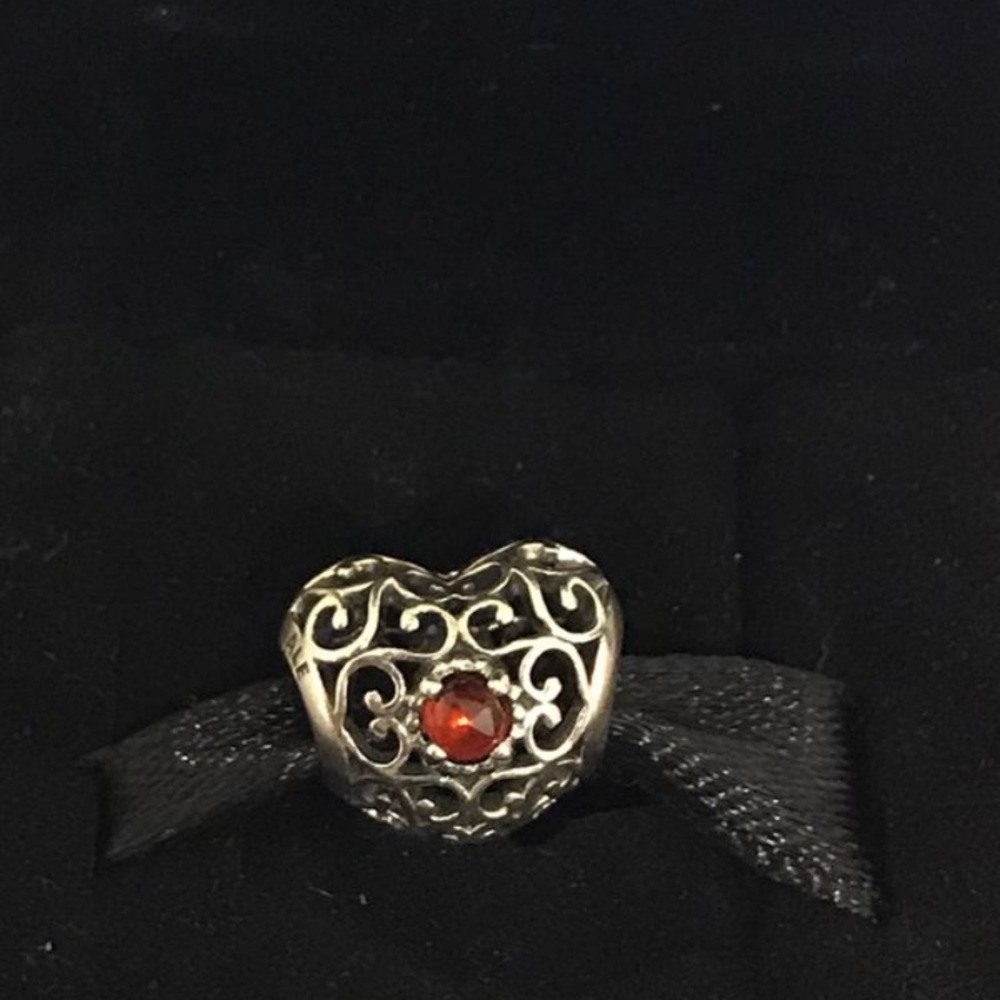Ruby heart charm
